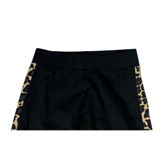 Puma Way 1 Athletic Leggings Black Animal Leopard Print Side Stripe Cotton S - Picture 3 of 8